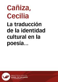La traducción de la identidad cultural en la poesía filipina / Cecilia Cañiza | Biblioteca Virtual Miguel de Cervantes