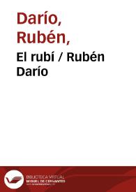 Portada:El rubí / Rubén Darío