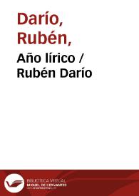 Más información sobre Año lírico / Rubén Darío