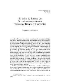 El mito de Dánae en "El curioso impertinente": Terencio, Tiziano y Cervantes / Frederick A. de Armas | Biblioteca Virtual Miguel de Cervantes