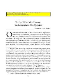 Portada:To See What Men Cannot: Teichoskopia in \"Don Quijote I\" / Frederick A. de Armas