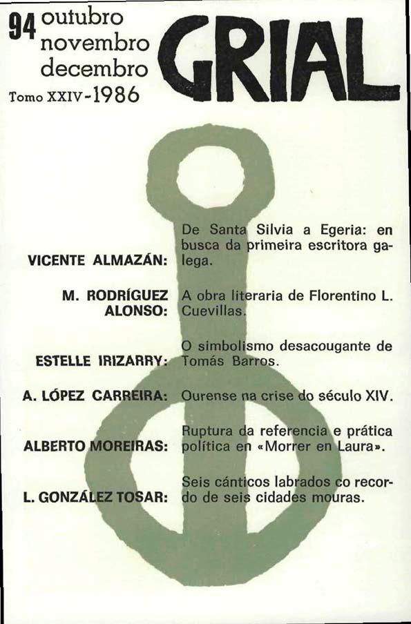 Grial : revista galega de cultura. Núm. 94, 1986 | Biblioteca Virtual Miguel de Cervantes
