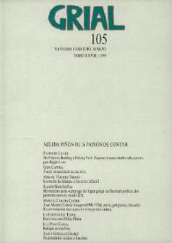 Portada:Grial : revista galega de cultura. Núm. 105, 1990