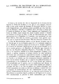 Portada:La partida de bautismo de la Hispanidad. Simón Bolívar, su adalid / por Miguel Aspiazu Carbo