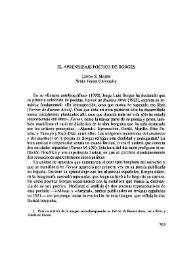 El aprendizaje poético de Borges / Linda S.Maier | Biblioteca Virtual Miguel de Cervantes