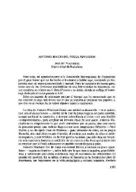 Antonio Machado, poeta pensador / José M. Valverde | Biblioteca Virtual Miguel de Cervantes