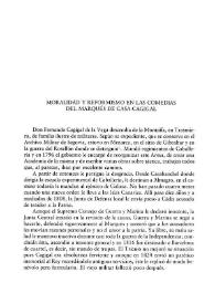 Portada:Moralidad y reformismo en las comedias del Marqués de Casa-Cagigal / Salvador García Castañeda