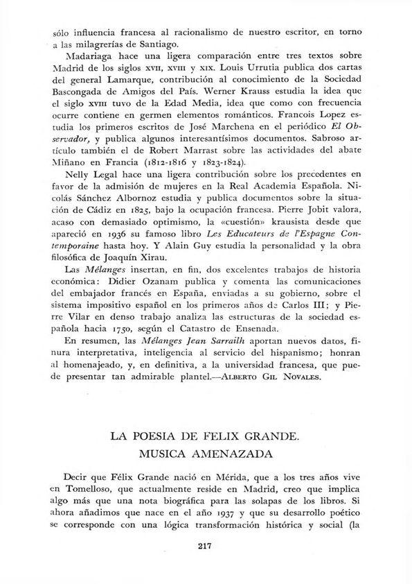 La poesía de Félix Grande. Música amenazada / Jorge Rodríguez Padrón | Biblioteca Virtual Miguel de Cervantes