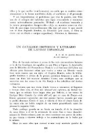 Portada:Un catálogo histórico y literario de lápidas españolas / Juan Sampelayo