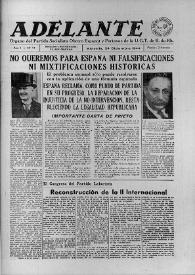 Portada:Adelante : Órgano del Partido Socialista Obrero Español de B.-du-Rh. (Marsella). Año I, núm. 11, 24 de diciembre de 1944