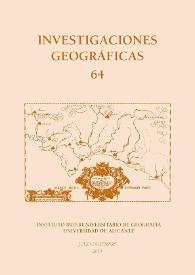 Portada:Investigaciones Geográficas. Núm. 64, 2015