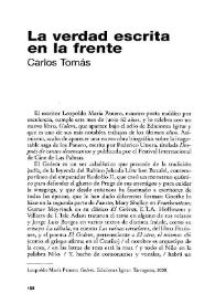 Portada:La verdad escrita en la frente / Carlos Tomás