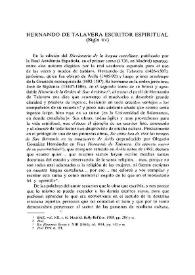 Portada:Hernando de Talavera, escritor espiritual (siglo XV)  / Giovanni María Bertini
