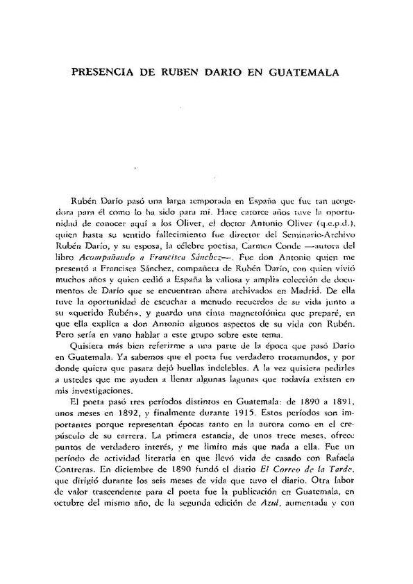 Presencia de Rubén Darío en Guatemala  / Evelyn Uhrhan de Irving | Biblioteca Virtual Miguel de Cervantes
