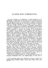 Alfonso Reyes comparatista  / Francisco Carrillo | Biblioteca Virtual Miguel de Cervantes