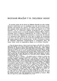 Portada:Baltasar Gracián y el "Theatrum mundi"  / Eduardo Forastieri Braschi