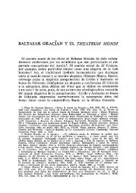 Más información sobre Baltasar Gracián y el "Theatrum mundi"  / Eduardo Forastieri Braschi