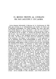 Portada:El beodo frente al literato en San Agustín y en Larra  / Rafael Lapesa