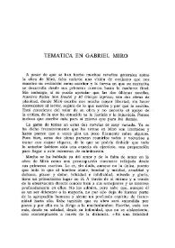 Portada:Temática en Gabriel Miró  / Paciencia Ontañón de Lope Blanch
