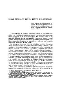 Más información sobre Unos escollos en el texto de Góngora  / S.-B Vranich