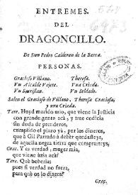 Entremes del dragoncillo / de don Pedro Calderon | Biblioteca Virtual Miguel de Cervantes