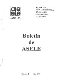 Portada:Boletín de la Asociación para la Enseñanza del Español como Lengua Extranjera. Núm. 1, 1989