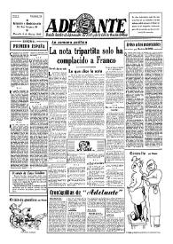 Portada:Adelante : Órgano del Partido Socialista Obrero Español de B.-du-Rh. (Marsella). Año II, núm. 72, 8 de marzo de 1946