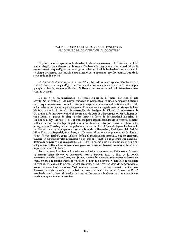 Particularidades del marco histórico en "El Doncel de don Enrique el Doliente" / María Paz Yáñez | Biblioteca Virtual Miguel de Cervantes