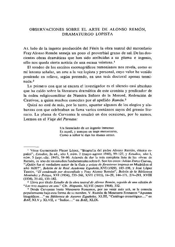 Observaciones sobre el arte de Alonso Remón, dramaturgo lopista / Ven Serna | Biblioteca Virtual Miguel de Cervantes