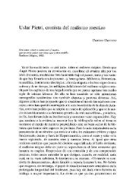 Más información sobre Uslar Pietri, cronista del realismo mestizo / Gustavo Guerrero