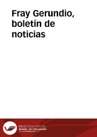 Fray Gerundio, boletín de noticias  | Biblioteca Virtual Miguel de Cervantes