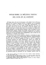 Más información sobre Notas sobre la múltiple figura del guía en "El Criticón" / María Soledad Carrasco Urgoiti