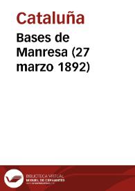 Portada:Bases de Manresa (27 marzo 1892)