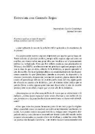 Entrevista con Gonzalo Rojas / Inmaculada García Guadalupe y Samuel Serrano | Biblioteca Virtual Miguel de Cervantes