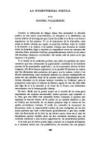La supervivencia poética / Manuel Valldeperes | Biblioteca Virtual Miguel de Cervantes