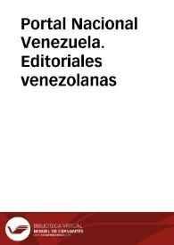 Portada:Portal Nacional Venezuela. Editoriales venezolanas
