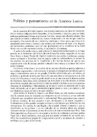 Política y pensamiento en la América Latina / Arturo Uslar Pietri | Biblioteca Virtual Miguel de Cervantes