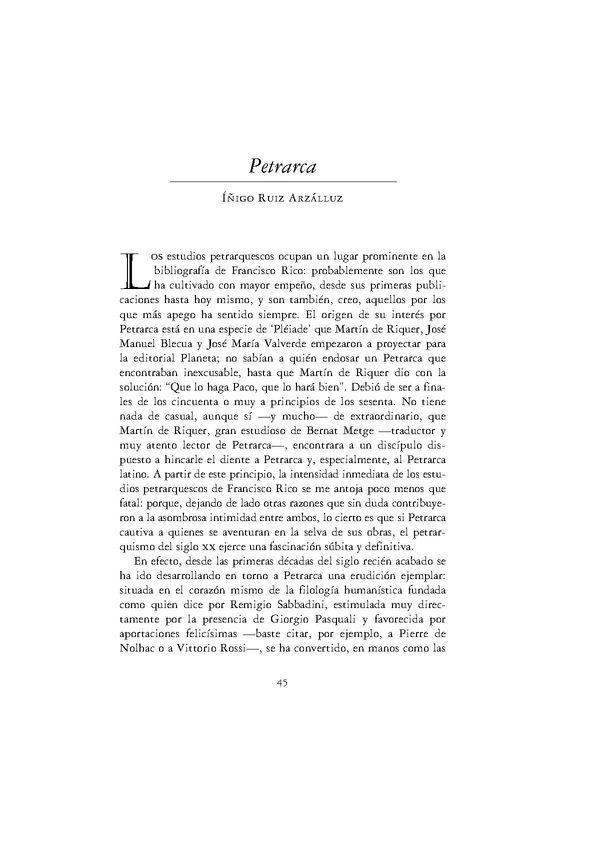 Petrarca / Íñigo Ruiz Arzálluz | Biblioteca Virtual Miguel de Cervantes