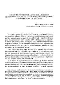 Portada:Orígenes contemporáneos de la política exterior española en Marruecos, 1800-1845. (Esbozo y apuntes para un estudio) / Vicente García Franco
