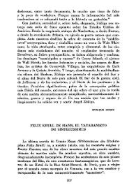 Félix Krull de Mann, el tataranieto de "Simplicissimus" / Francisco Pérez Navarro | Biblioteca Virtual Miguel de Cervantes