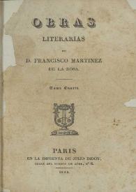 Obras literarias / de Francisco Martínez de la Rosa | Biblioteca Virtual Miguel de Cervantes