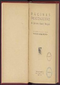 Páginas desconocidas de Gustavo Adolfo Bécquer. Volumen I / recopiladas por Fernando Iglesias Figueroa | Biblioteca Virtual Miguel de Cervantes
