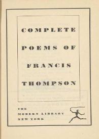 Complete poems / of Francis Thompson | Biblioteca Virtual Miguel de Cervantes
