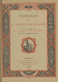 Portada:Poesías / de Antonio Ros de Olano ; con un prólogo de Pedro A. de Alarcón