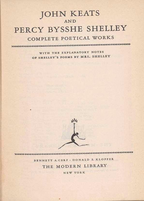 John Keats and Percy Bysshe Shelley complete poetical works / with the explanatory notes of Shelley's poems by Mrs. Shelley | Biblioteca Virtual Miguel de Cervantes