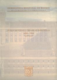 Portada:Publicaciones literarias españolas, 1900-1950 : catálogo