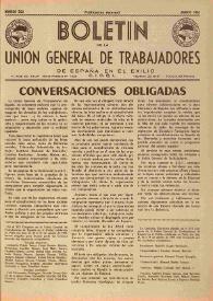 Portada:U.G.T. : Boletín de la Unión General de Trabajadores de España en Francia. Núm. 202, agosto de 1961