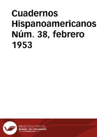 Cuadernos Hispanoamericanos. Núm. 38, febrero 1953 | Biblioteca Virtual Miguel de Cervantes