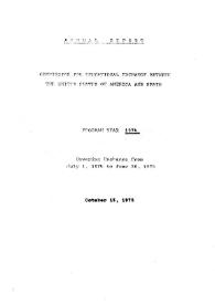 Portada:Annual report of the Fulbright Commission. Program year 1974