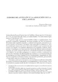 Portada:Isidoro de Antillón y la abolición de la esclavitud / Christine Benavides